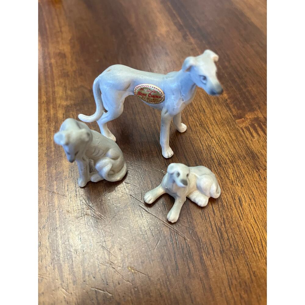 Vintage Bone China greyhound lot of 3